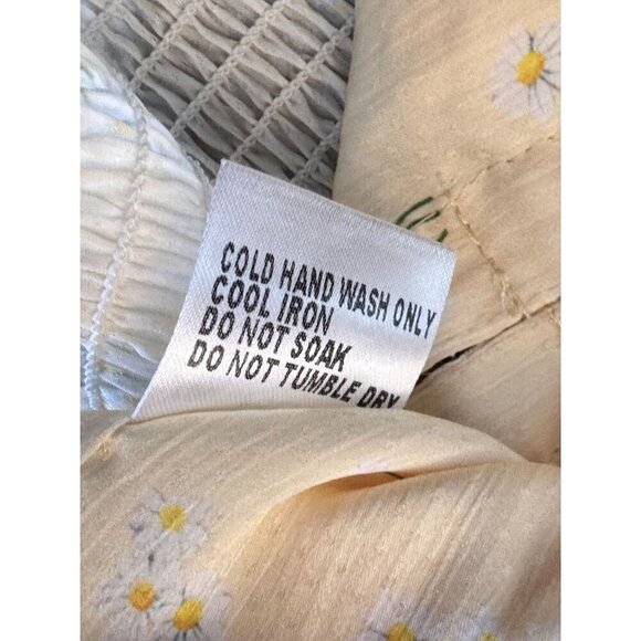 Princess Polly Alison Yellow Floral Crop Corset Top Sz 12 US EUC Puff Sleeves - Picture 9 of 9